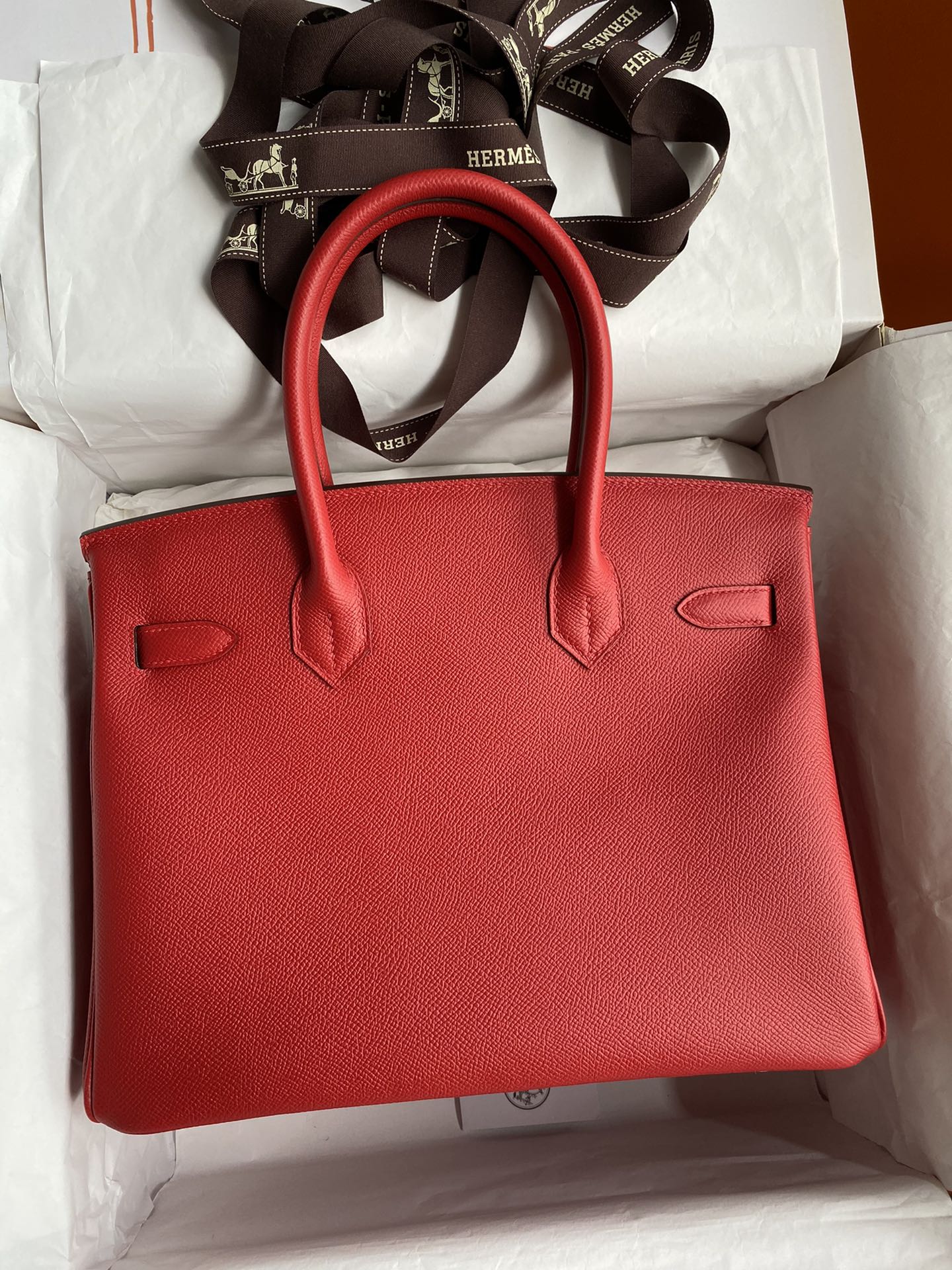 Hermes Birkin 30CM Epsom Leather Handbag Red